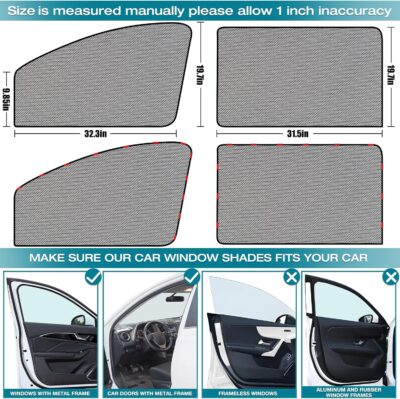 ZATOOTO Car Window Shade for Baby Car Sun Shade Side Window Breathable Mesh Sun Blocker for UV & Heat Glare Free Universal for Most Cars Easy Magnetic Installation Perfect for Camping Travel Napping - Image 7