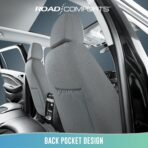 Road Comforts Full Set Leather Mesh Car Seat Cover - Front and Rear, Breathable & Stylish, Airbag Compatible, Universal Fit for Cars, SUVs, Trucks, and Vans - Gray - Image 4