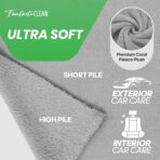 Fantasticlean Microfiber Towels for Cars, Tear Away Car Detailing Cloth Roll, RV Boat Drying Polishing, Edgeless Plush, Coral Fleece, Ultra Absorbent, Scratch-Free, 14" x 14", 20 Pack (Grey) - Image 2