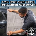 Chemical Guys Waffle Weave Gray Matter Microfiber Drying Towel - 25" x 36", Premium Blend Microfiber Towel with Soft-Banded Edging for Scratch-Free Car Drying, Ultra Absorbent - Image 5