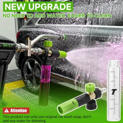 Tool Daily Short Pressure Washer Gun with Mini Foam Cannon, Dual Connector Accessory, 5 Power Washer Nozzle Tips, 1/4 Inch Quick Connect - Image 5