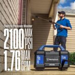 Westinghouse ePX3100v Electric Pressure Washer, 2100 Max PSI 1.76 Max GPM, Built-in Carry Handle, Detachable Foam Cannon, Pro-Style Steel Wand, 3-Nozzle Set, for Cars/Fences/Driveways/Home/Patios - Image 5