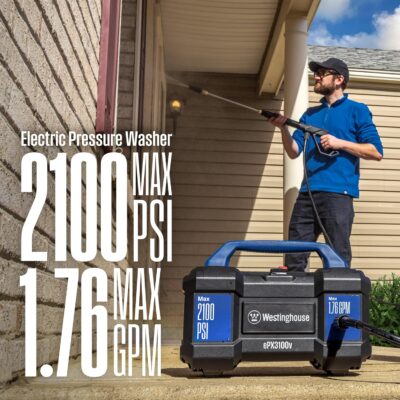 Westinghouse ePX3100v Electric Pressure Washer, 2100 Max PSI 1.76 Max GPM, Built-in Carry Handle, Detachable Foam Cannon, Pro-Style Steel Wand, 3-Nozzle Set, for Cars/Fences/Driveways/Home/Patios - Image 5