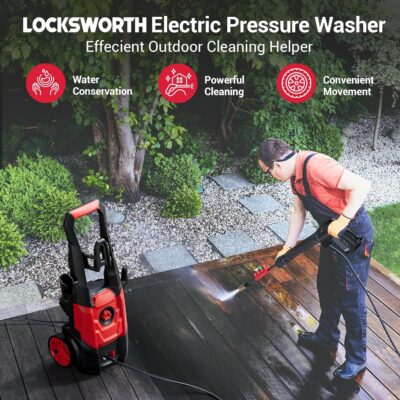 Electric Pressure Washer Power Washer with Foam Cannon & 4 Quick Connect Nozzles, Portable High Pressure Cleaning Machine for Cars Driveways Patios Outdoor Cleaning - Image 6