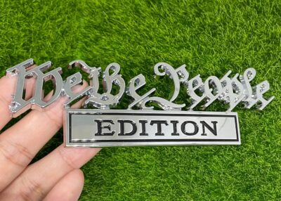 2 Pack We The People Edition Car Emblem - 3D Metal Badge Zinc Alloy Waterproof Rustproof Decal for Fender Tailgate Bumper - Compatible with Truck SUV Auto Accessories (2 Pack, Chrome Black) - Image 6