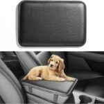 Car Armrest Covers, Vehicle Center Console Cover, Middle Storage Pads, Dog & Cat Paws Protetor, Carbon Fiber PU Leather, Waterproof, Anti-Slip, Auto Interior Accessories, Black, Size M