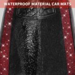 CAR PASS Bling Diamond Car Floor Mats, Shining Rhinestone Carpet Sparkly Glitter Crystal with Anti-Slip PVC Heel Pad Waterproof Universal Fit Automotive SUV,Sedan,Van,Cute Girl Women,4pcs Black Red - Image 6