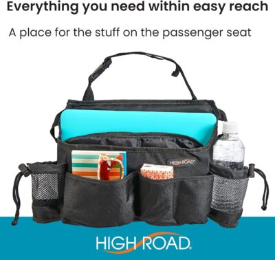 High Road SwingAway Car Front Seat Organizer with 6 Storage Pockets and 2 Bottle or Cup Holders - Image 7