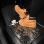 CAR PASS Heavy Rubber Car Floor Mats, Deep Waterproof Car Mats All Weather, Universal Trim-to Fit Automotive Floor Mats for Car SUV Truck Van, Durable Floor Liners Solid Black - Image 2