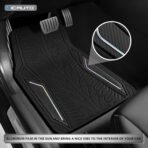 PIC AUTO Rubber Floor Mats, Black Aluminum Film with Colorful Piping Floor Mats for Cars, Car Mats with Non-Slip Backing, All-Weather Protection, Trim-to-Fit Liner for Cars, SUVs, Trucks, Vehicles - Image 3
