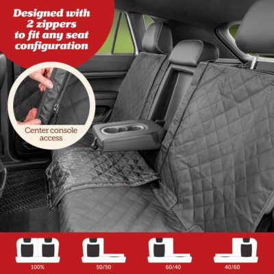 Lusso Gear Dog Car Seat Cover - Waterproof Non-Slip Car Back Seat Protector - Rear Car Seat Cover for Dogs - Universal Fit for Sedans Trucks SUVs - Scratchproof Backseat Car Cover - Machine Washable - Image 5