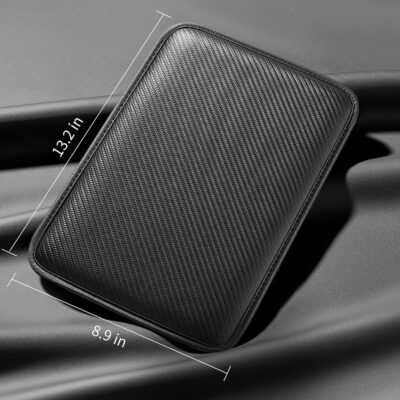 Car Armrest Covers, Vehicle Center Console Cover, Middle Storage Pads, Dog & Cat Paws Protetor, Carbon Fiber PU Leather, Waterproof, Anti-Slip, Auto Interior Accessories, Black, Size M - Image 7