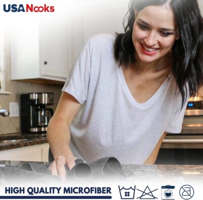 USANOOKS Premium 300GSM Microfiber Cleaning Cloth - 12.5"x12.5" High Performance - 1200 Washes, Ultra Absorbent Microfiber Towels for Cars Undercarriage, Rims & Engine Bay Cleaning - Microfiber Cloth - Image 7