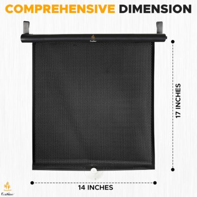 EcoNour Car Window Shades for Baby | 2 Pack Side Window Sun Shade | UV & Sun Glare Protection for Rear Window Shade | Baby Window Sun Shade with Suction Cup | Car Accessories for Kids(14"x17") - Image 3
