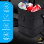 EcoNour Foldable Car Trash Bag Hanging, Garbage Bag and Waterproof Trash Can for Car, Leakproof Trash Can, SUV and Truck Seat Backs, Home, Office - Holds 2.5 Gallons (Black) - Image 7