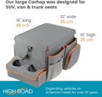 High Road CarHop Car Seat Organizer - Front Seat Organizer for Driver and Back Seat Organizer for Kids with Cup Holders, Study Tray Lid, Side Pockets and Cooler or File Compartment (Gray) - Image 8