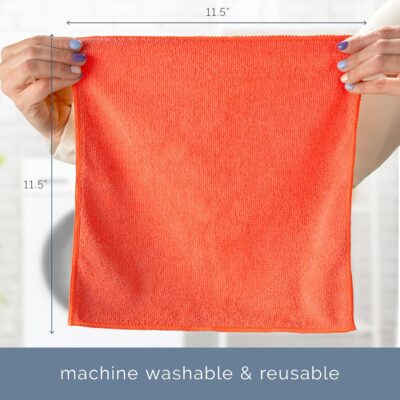 S&T INC. 150 Pack Microfiber Cleaning Cloth, Bulk Towels for Home, Reusable Microfiber Towels for Cars, Cleaning Rags, Assorted, 11.5 Inches x 11.5 Inches, 150 Count - Image 7