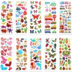 SAVITA 3D Stickers for Kids & Toddlers 500+ Puffy Stickers Variety Pack for Scrapbooking Bullet Journal Including Animal, Numbers, Fruits, Fish, Dinosaurs, Cars and More… - Image 2