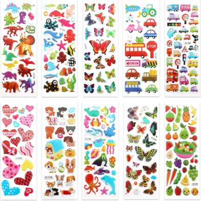 SAVITA 3D Stickers for Kids & Toddlers 500+ Puffy Stickers Variety Pack for Scrapbooking Bullet Journal Including Animal, Numbers, Fruits, Fish, Dinosaurs, Cars and More… - Image 2