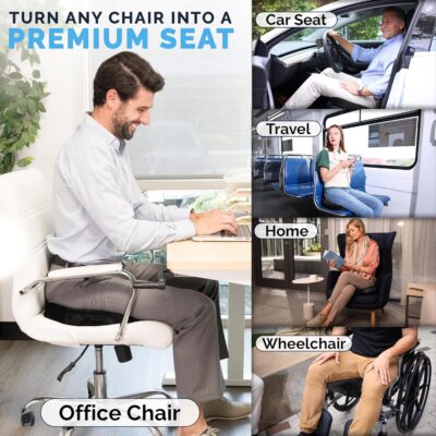 ComfiLife Premium Gel & Memory Foam Seat Cushion – Doctor Recommended Office Chair Cushion, Car Seat Cushion – Chair Cushions for Back & Sciatica Pain Relief – Seat Cushions for Office & Desk (Black) - Image 6