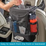 High Road StashAway Large Car Trash Can for Back Seat - Car Garbage Bag With Tissue Holder and Bottle Pockets - Seatback Organizer With 3 Gal Trash Can With Lid for Vans, SUVs and Trucks - Image 3