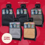 Lusso Gear Seat Back Protector - 2-Pack Kids Kick Mat & Car Seat Organizer - Waterproof Oxford Backseat Cover - 3 Mesh Pockets for Car Organization, Black - Image 9