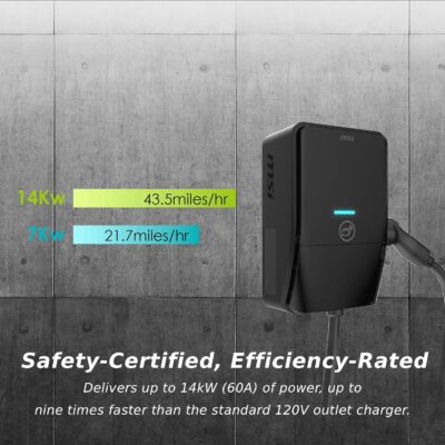 MSI EV Life Plus NACS Hardwired, Level 2 Charger, 240V, 60A, 14.4 kW, IP55 Rated-Water and dust Resistant, IK08 Impact Resistant, UL2594 Certified, Energy Star, RFID Card, 5 Years Warranty - Image 5