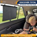 EcoNour Car Window Shades for Baby (2 Pack) - Upgraded | Shades for Side Window | Comes with Enhanced Suction Cups & Large Clips for Durability | Baby Car Accessories (15" x 17") - Image 9