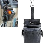 High Road DriverPockets Car Pouch - Air Vent Pocket and Vent Cell Phone Holder for Car - Front Seat Organizer with 3 Pockets, Hanging Hooks and Charging Port