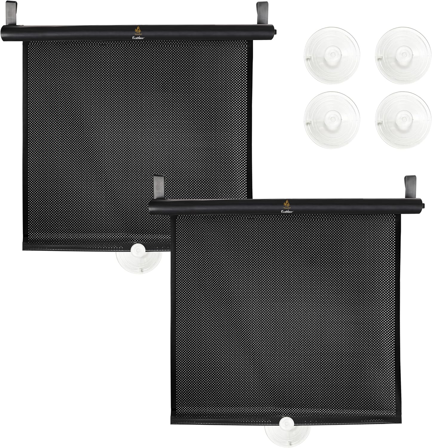 91gZ27hVOGL._AC_SL1500_.jpg EcoNour Car Window Shades for Baby | 2 Pack Side Window Sun Shade | UV & Sun Glare Protection for Rear Window Shade | Baby Window Sun Shade with Suction Cup | Car Accessories for Kids(14"x17") - Image 1