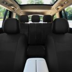 FH Group Universal Car Seat Covers Full Set for SUV Truck Sedan Vans | All-Purpose Cloth Seat Cover Set Airbag Compatible Washable Split Bench Protector Interior Upgrade - Black - Image 8