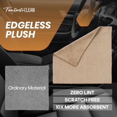 Fantasticlean Microfiber Towels for Cars, Tear Away Car Detailing Cloth Roll, RV Boat Drying Polishing, Edgeless Plush, Coral Fleece, Ultra Absorbent, Scratch-Free, 14" x 14", 20 Pack (Tan) - Image 4