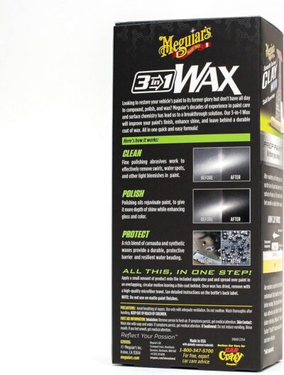 Meguiar's 3-in-1 Wax, Advanced Cleaner Wax that Blends Defect and Scratch Removal with Car Polishing, Keep Your Car Care Simple With an All in One Product, 16 Oz - Image 3