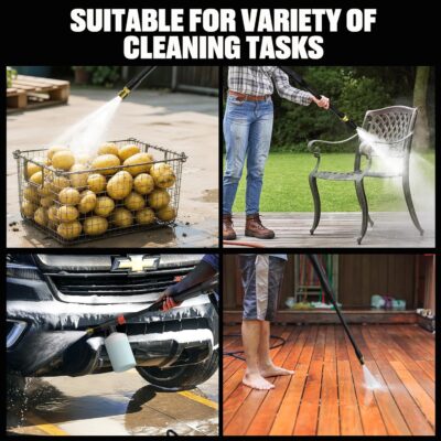 SENIX 13 Amp Electric Pressure Washer - 1700 PSI, 1.2 GPM, Compact with Foam Cannon, Spray Gun, 20-ft Hose, Turbo Nozzle, and 15° Spray Nozzles - Perfect for Cars and Driveways - Image 7