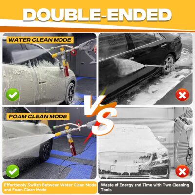 M MINGLE Mini Foam Cannon for Pressure Washer, Magnetic Foam Cannon with Dual Connector, Undiluted Foam Blaster with 5 Nozzle Tips, 1/4 Inch Quick Connect - Image 4