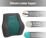 Mind Reader Lumbar Support Cushion for Office Chair and Car Seat, Memory Foam and Cooling Gel Core, Air-Cloud Technology, 15.5" L x 3.75" W x 14.25" H, Black - Image 7