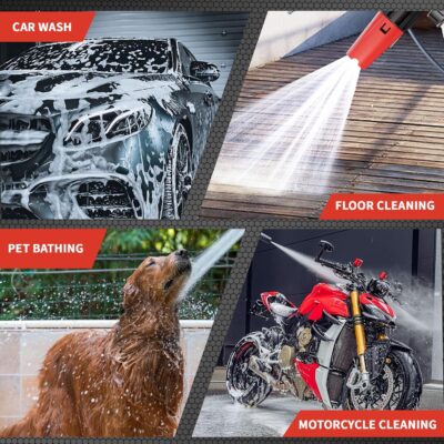 Pressure Washer Foam Cannon Gun & Sprayer Kit, Car Wash Kit, 5 Adjustable Nozzles, 1/4" Quick Connect, Fits for 1000-4000 PSI, Includes Foam Sprayer & Accessories - Image 7