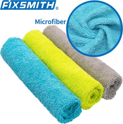 FIXSMITH Microfiber Cleaning Cloth - Pack of 8, Size: 12 x 16 in, Multi-Functional Cleaning Towels, Highly Absorbent Cleaning Rags, Lint-Free, Streak-Free Cleaning Cloths for Car Kitchen Home - Image 6