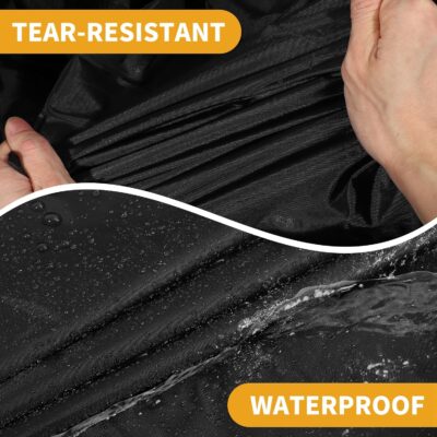 All-Weather Waterproof Car Cover - UV-Resistant Outdoor Full Exterior Protection for Ford Fiesta Hatchback 210D-PU Black Blue with Right Side Zipper - Image 7