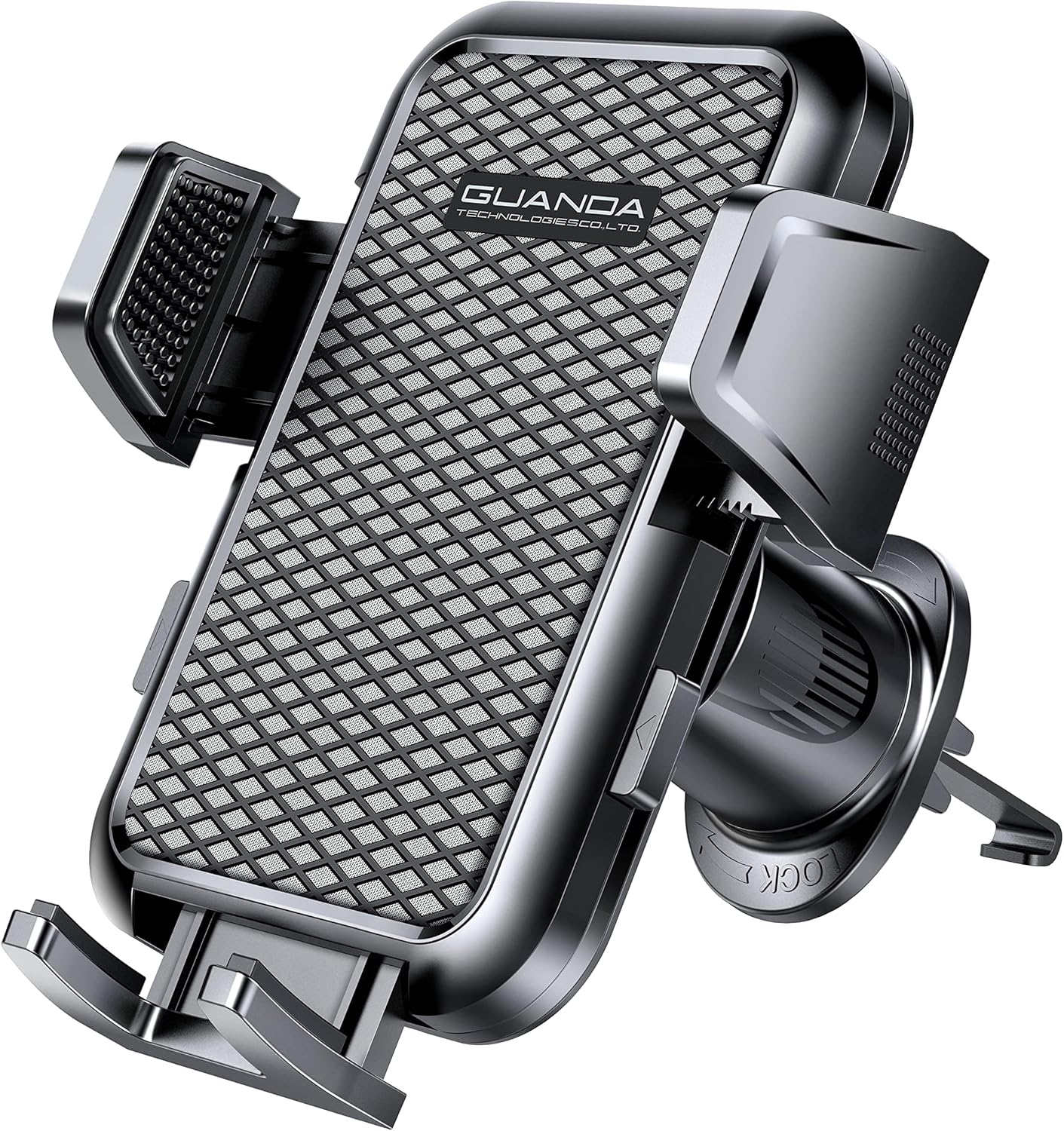 91m8IiVRJL._AC_SL1500_.jpg Firm-hold Air Vent Car Phone Holder for iPhone,Rotatable Universal Phone Mount with Adjustable Wide Clamp Metal Hook,Anti-vibration,Single-press Release,Heat-resistant,(Upgrade Hook Clip Never Shake) - Image 1