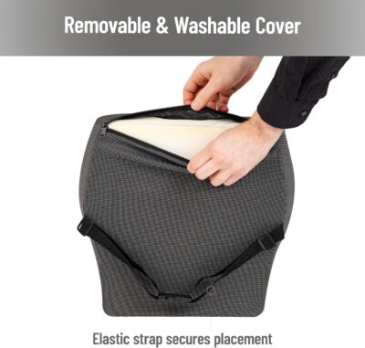 Mind Reader Lumbar Support Cushion for Office Chair and Car Seat, Memory Foam and Cooling Gel Core, Air-Cloud Technology, 15.5" L x 3.75" W x 14.25" H, Black - Image 8