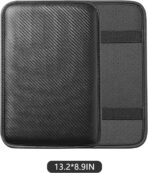 Car Armrest Covers, Vehicle Center Console Cover, Middle Storage Pads, Dog & Cat Paws Protetor, Carbon Fiber PU Leather, Waterproof, Anti-Slip, Auto Interior Accessories, Black, Size M - Image 8