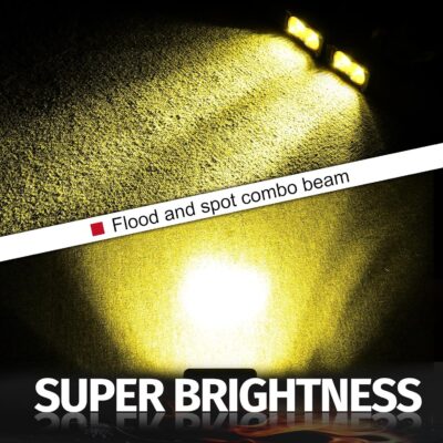 LED Pods Amber, 2Pcs 40W 3 Inch Driving Light Yellow Off Road Light LED Bumper Lights Super Bright LED Work Light Cube Waterproof Combo Fog Light for Truck ATV UTV SUV Motorcycle Boat - Image 5