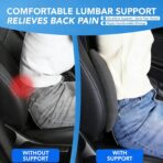 Big Hippo Ergonomic Memory Foam Lumbar Support Pillow for Car and Office Chair – Thick Lower Back Support Cushion for Driving, Gaming, and Long Sitting – Adjustable Strap, Relieves Lower Back Pain - Image 2