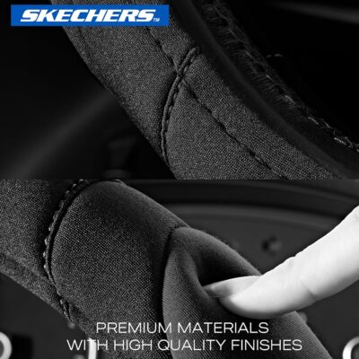Skechers Steering Wheel Cover, Memory Foam Car Steering Wheel Cover,14.5-15inch Anti-Slip Safety Comfortable Desgin, Universal Accessory for Diverse Cars, Truck,SUV (Black & Black) - Image 6