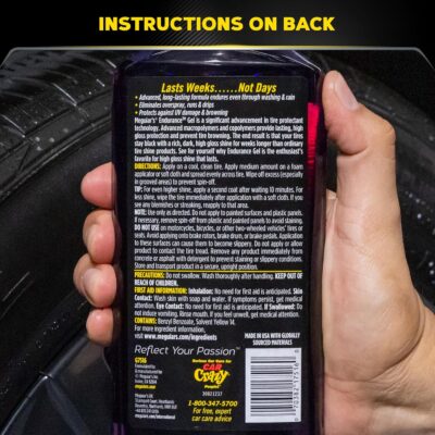 Meguiar’s Endurance Tire Gel, G7516, Premium Tire Shine Gel for a Lasting Glossy Finish, Helps Keep Tires Looking Deep Black and Clean, Top Christmas Gift Ideas for Car Guys and Girls, Purple, 16 Oz - Image 7