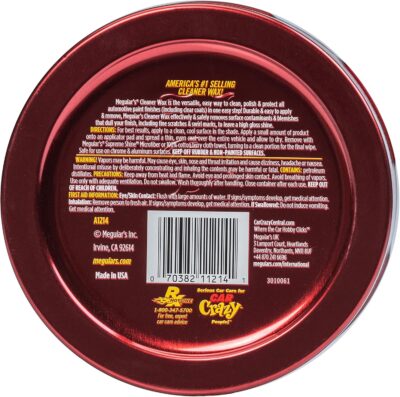 Meguiar's Cleaner Wax, Easy-to-Use Paste Wax that Removes Light Defects, Protects Single Stage Paint/Clear Coat, and Leaves a Glossy Shine in One Step, 11 Oz - Image 2