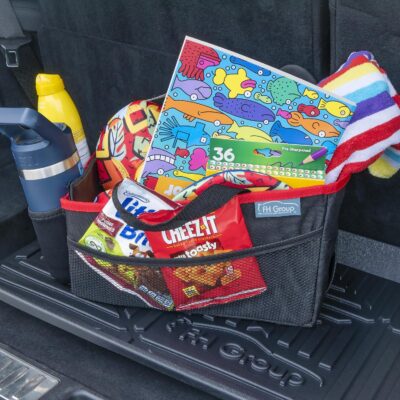 FH Group E-Z Travel Multi-Use Car Organizer with Cup Holders | Back Seat Storage Black - Image 7