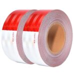 SWRT DOT-C2 Reflective Tape 2 Inch x 200 Feet Red White Reflective Tape Outdoor Waterproof Conspicuity Strong Adhesive Reflector Tape Warning Safety Tape for Vehicles Trailers Boats Signs
