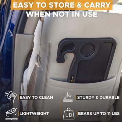 EcoNour 2 in 1 Car Steering Wheel Desk | Tray for Laptop Car Mount with Pen Holder | Desk Console for Car | Food Tray for Eating with Drinks Holder | Multipurpose Travel Car Accessories - Image 7